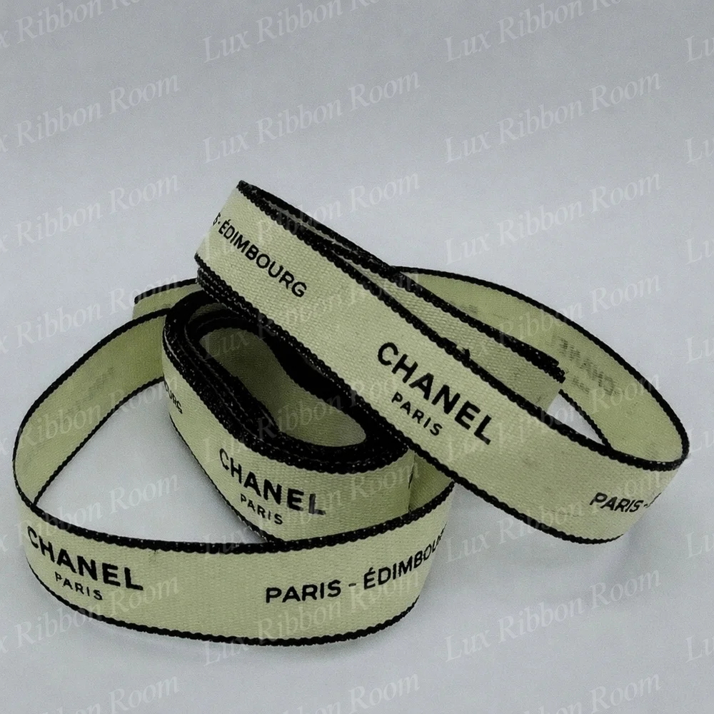 CHANEL Paris–Edimbourg Light Green Ribbon Four (4) Yards Boutique Packaging